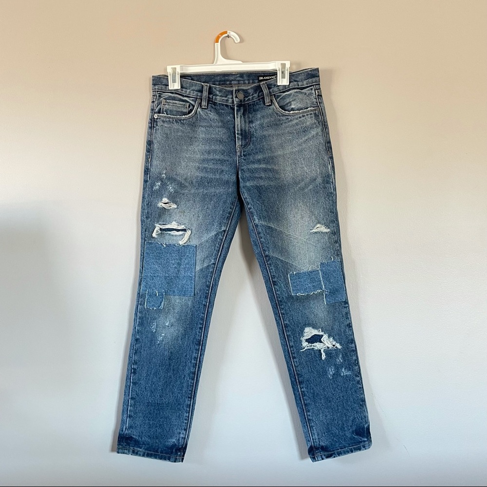 Patchwork Denim Boyfriend Jeans